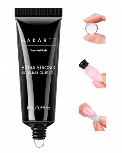 Solid Nail Glue Gel 15ML for Press-On Nails & Tips - Strong Bond, DIY Friendly