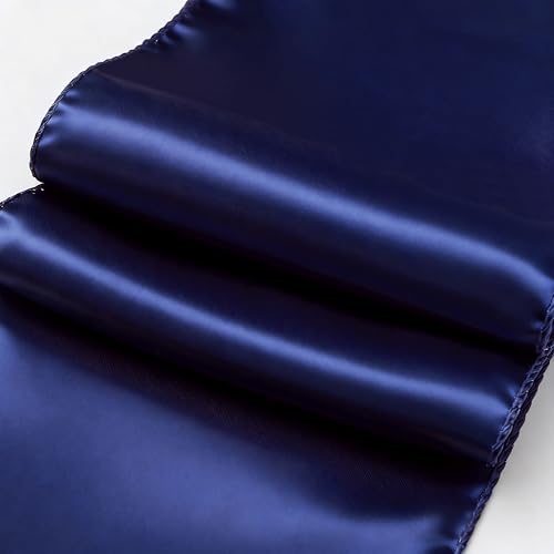 50 Pcs Satin Navy Blue Chair Sashes Bows 7x108 Inches for Weddings & Events - Variation of Navy Blue