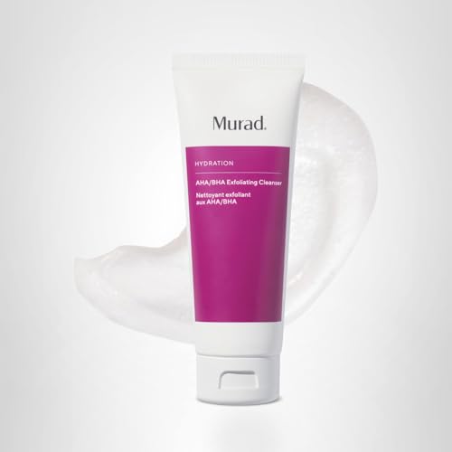 Murad AHA/BHA Exfoliating Cleanser - Triple-Action Cleansing Exfoliator with Salicylic, Lactic, & Glycolic Acids - Creamy Face Wash Removes Dull, Dry Skin for Smoother, Softer Skin - 5 Fl Oz