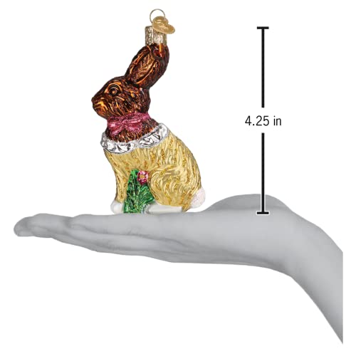 Old World Christmas Glass Chocolate Easter Bunny Ornament - Handcrafted Holiday Decor