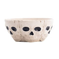 Halloween Skull Ceramic Candy Bowl - 10.4 Inch White Treat Container for Chocolates & Cookies