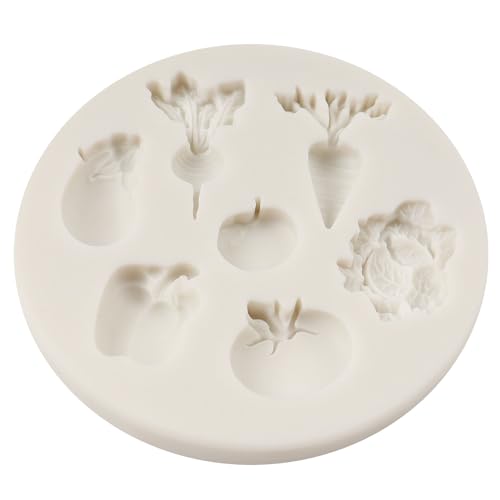 Vegetable Silicone Fondant Mold Set - Radish, Tomato, Eggplant, Cabbage - Style G