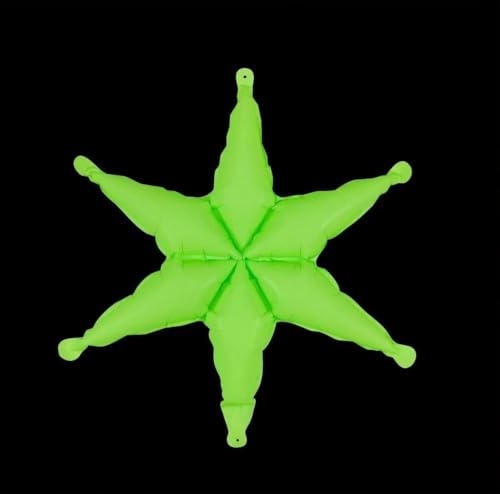 6 Pack Neon Hexagram Star Balloons - Glow in The Dark Party Decorations