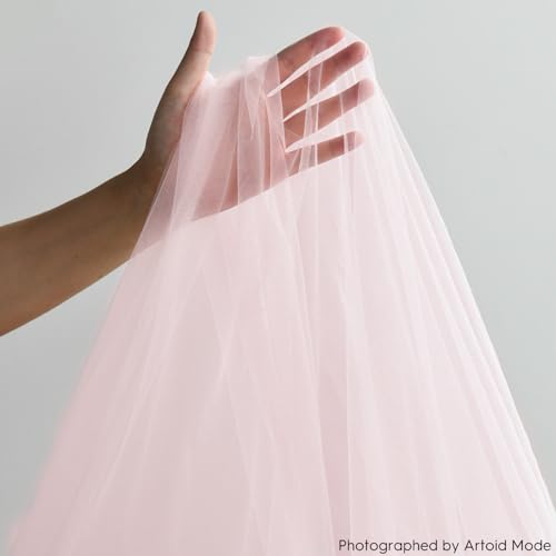6PCS Blushing Pink Gauze Table Runner Set - 59 x 120 Inch for Holiday & Event Decor
