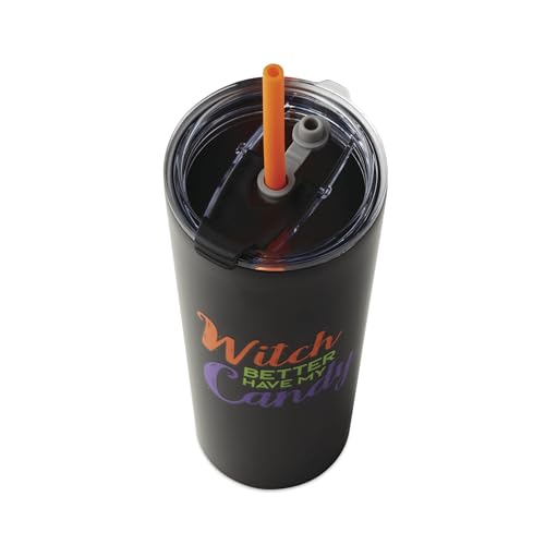 Halloween Witch Candy Insulated 24 Oz Tumbler with Straw - Fall Decor