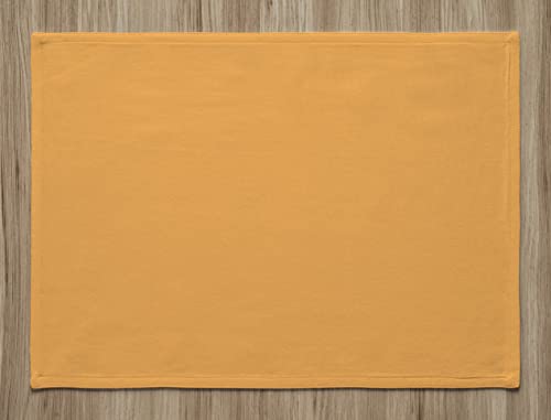 Apricot Yellow Cotton Placemats Set of 6 13x19 Inches Washable Dining Table Decor