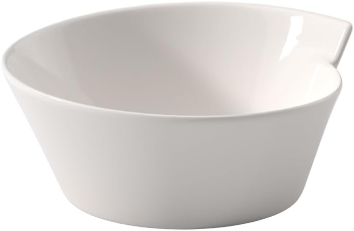 Villeroy & Boch New Wave Large Round Rice Bowl - 20.25 oz Premium Porcelain, Made in Germany, White