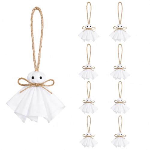 20Pcs Halloween Hanging Ghost Ornaments - Small Tree & Wall Decor, Spooky & Cute