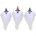 3ft Lighted Hanging Ghost Decorations with Hats - Outdoor Halloween Ghosts Set of 3 with 45 LEDs