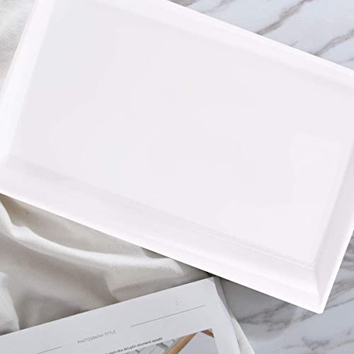 12 Pack White Plastic Serving Trays - Elegant Wedding & Event Platters