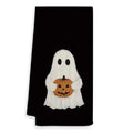 Dark Academia Ghost Pumpkin Kitchen Towels - Black Halloween Dish Hand Towel