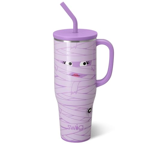 40oz Insulated Mug with Handle & Straw - Boo Crew Mummy