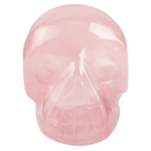 Pink Rose Quartz Crystal Skull Mini Figurines Set of 6 for Healing & Decor