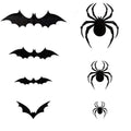 120PCS Halloween 3D Bat and Spider Wall Decals Set - Realistic PVC Decorations for Party & Home