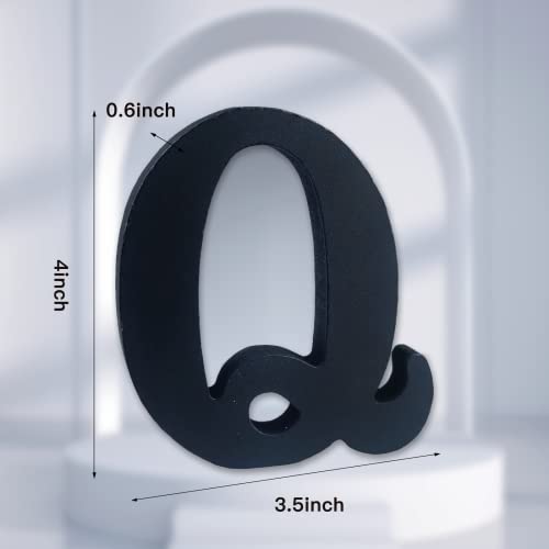 AOCEAN Unfinished Black Wood Letters for Craft & Decor - Variation Q