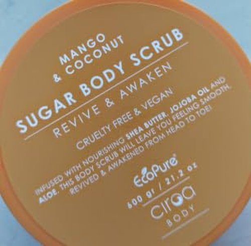 Ciroa Sugar Body Scrub - Mango & Coconut, 21.2 oz | Revive & Awaken, Cruelty-Free & Vegan