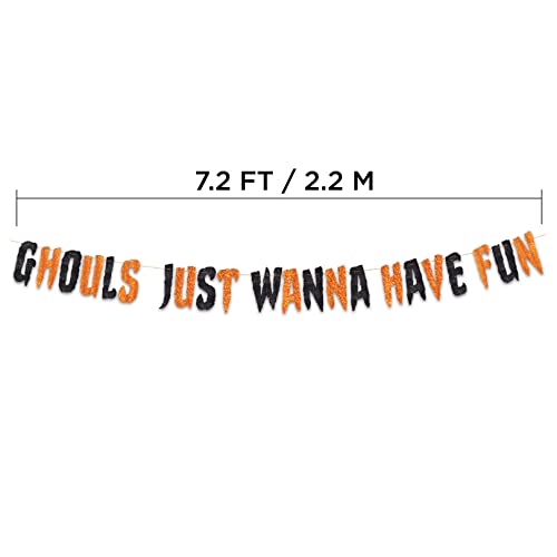 Pre-String Ghouls Just Wanna Have Fun Glitter Banner - Birthday Party Decorations