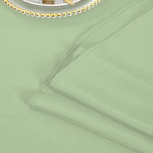 Sage Green Waterproof Round Tablecloth 90 Inch - Washable & Stain-Resistant