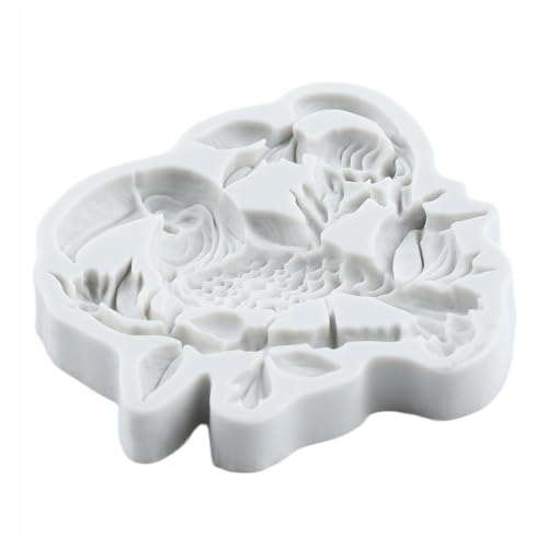Bird Flower Silicone Mold Set - Parrot, Flower, Tree Branch Fondant Molds - Style B