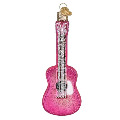 Glam Guitar Christmas Ornament - Handcrafted Glass Holiday Decor