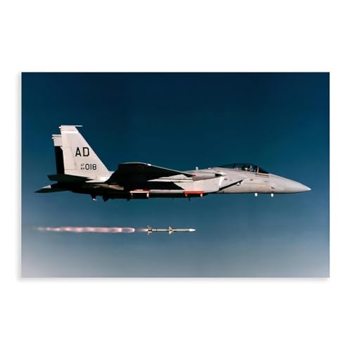 Unframed F-15 Eagle Jet Fighter Wall Art Poster - 24x16 Inches