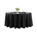 Round Black 120 Inch Washable Polyester Tablecloth for Weddings & Events - Elegant Dining Cover