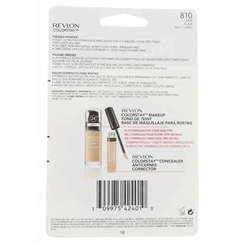 Revlon ColorStay Pressed Powder, Fair [810] 0.3 oz (Pack of 4)