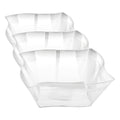 45 oz Wave Clear Disposable Plastic Serving Bowl Pack of 3 - Elegant Party & Salad Bowl