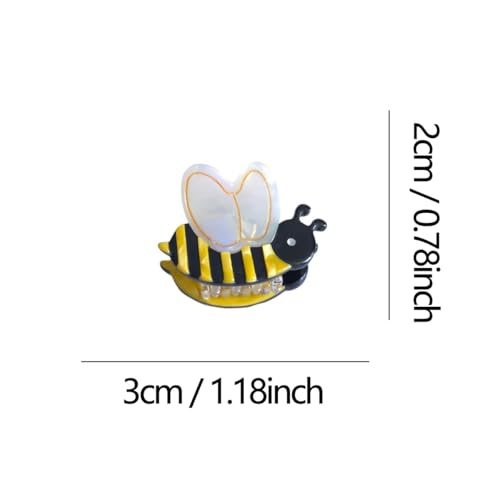 Bee Hair Clips - Small Acetate Claw Clips for Women, Pack of 2 - Bee Variation