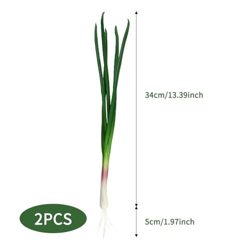 Fake Green Shallot Decorations - Lifelike Artificial Fruit Model for Home & Party, 2PCS