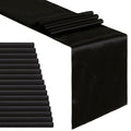 Black Satin Table Runners 16 Pack - 12x108 Inch Silk-Feel Fabric, Variation of THIS listing