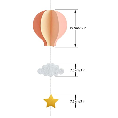 Pink 4-Pack 7.5-Inch Hot Air Balloons Party Decorations for Baby Shower & Nursery
