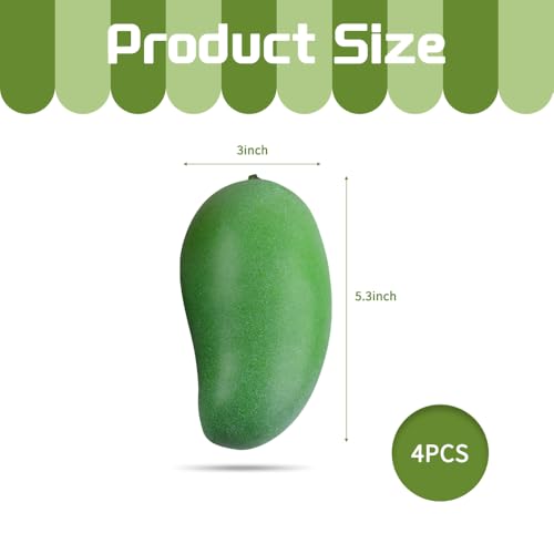 Fake Mango Decor Set - Lifelike Artificial Fruit for Home & Party Displays, 4 Pieces