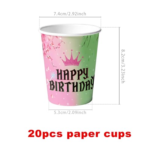 Magic Witch Party Supplies Set - Pink & Green Birthday Decorations for 20 Guests