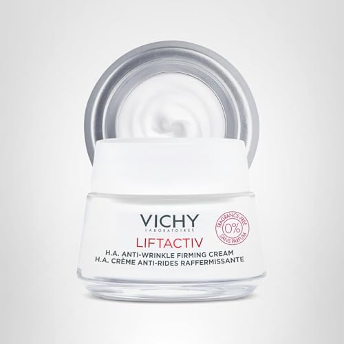 VICHY LiftActiv H.A. Anti-Wrinkle Firming Cream Fragrance Free, Anti Aging Face Cream With Vitamin C & Hyaluronic Acid, Smoothing & Firming For Wrinkles, Visibly Plumps Skin & Improves Radiance