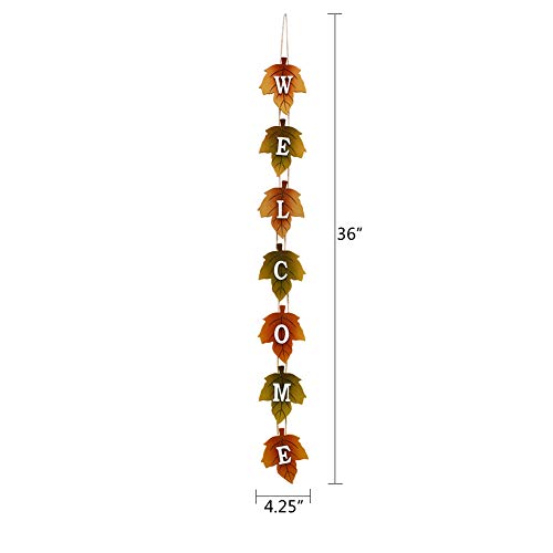 Autumn Welcome Sign for Front Door Rustic Fall Decor - 36 Inch - Variation 1