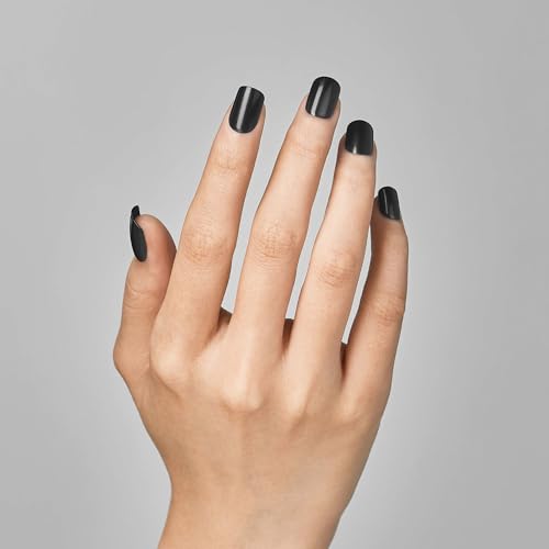 Press-On Black Nails Kit - 33 Piece Short Squoval Gel Finish with Application Tools - Variation of All Black