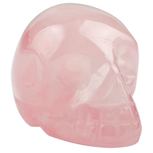 Pink Rose Quartz Crystal Skull Mini Figurines Set of 6 for Healing & Decor
