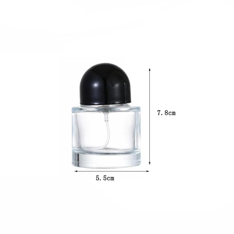 YORROR 2 Pack Clear Glass Perfume Atomizer,50ml Round Empty Perfume Spray Bottle,Portable Fragrance Fine Mist Spray Bottle Dispenser for Travel
