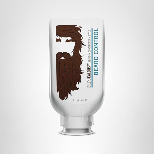 Billy Jealousy Original Beard Control Leave In Beard Conditioner for Men with Aloe Leaf Juice and Jojoba Seed Oil, Softens Hair and Skin, Light Hold with Matte Finish, 8 Fl Oz