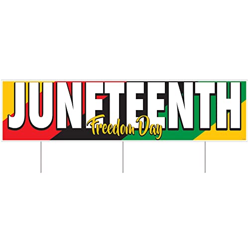 Juneteenth Yard Sign - Jumbo Outdoor Lawn Decor with Metal Stakes