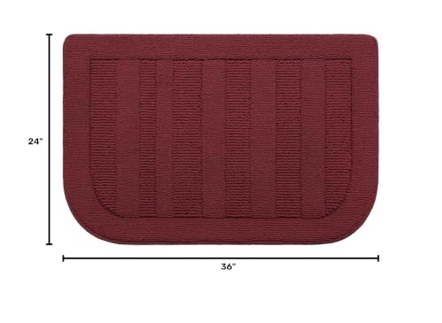 24x36 Inch Non Slip Washable Kitchen Sink Rug - Red, Semicircular Variation