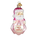 Baby Girl First Christmas Santa Lovey Glass Ornament - Handcrafted Holiday Keepsake