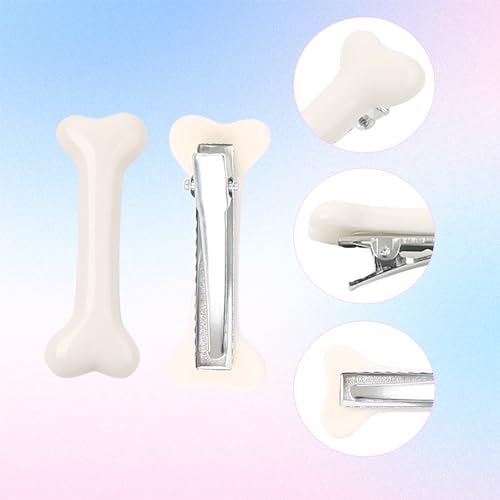 Bone Hair Clips 20 Pack - Skeleton Hairpins for Goth Halloween Accessories