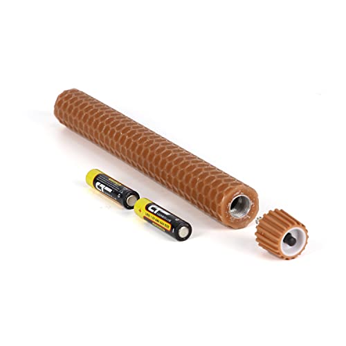 Brown Honeycomb Flameless Taper Candles with Timer & Remote - Set of 4