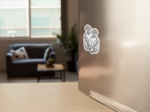 Skull Heart Refrigerator Magnet - Gothic Kitchen Decor Accessory, 4-Inch UV Print