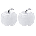 Clear Quartz Pumpkin Figurine - Gemstone Carving for Energy Amplification & Fall Decor - 2 Pack