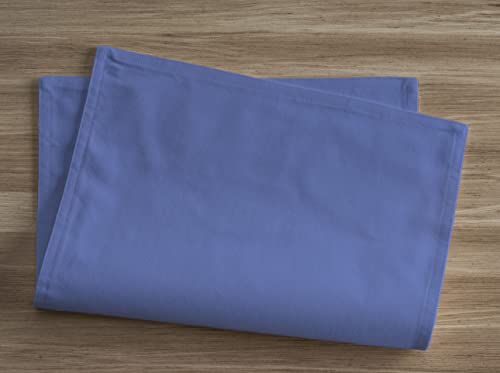 Calicot Placemats Set of 6 - 100% Cotton Washable Bel Air Blue 13x19"