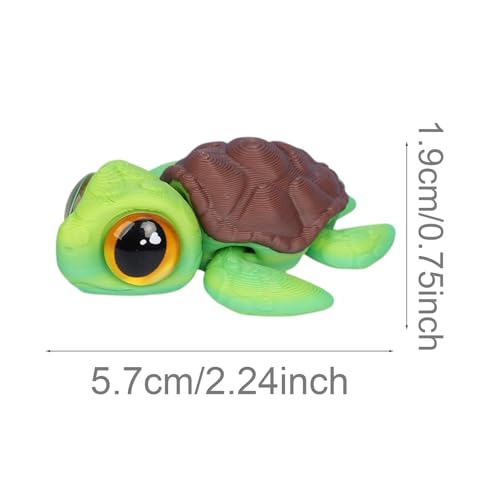 Refrigerator Magnets 2 Pack Articulated Turtle Models Flexible Joint Reptile Figurines