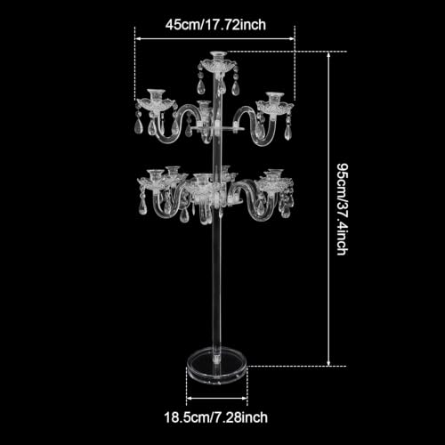 Clear Acrylic Candelabra Centerpieces for 10 Taper LED Candles - Elegant Table Decor